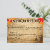 D'accompagnement Carte d'information mariage de automne pour Mariag (Debout devant)