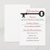 D'accompagnement Carte d'information Mariage de clé Skeleton (Devant / Derrière)