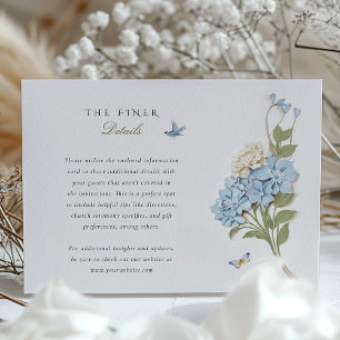 D'accompagnement Carte d'information Mariage Hydrangea Vintage