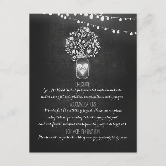 D'accompagnement Carte d'information Mariage Mason Jar (Devant)