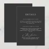 D'accompagnement Carte d'information mariage noir typographie simpl (Devant / Derrière)