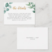 D'accompagnement Carte d'information mariage or Eucalyptus (Devant / Derrière)