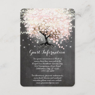 D'accompagnement Carte d'information Mariage Pink Heart Leaf Tree