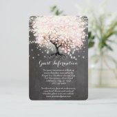 D'accompagnement Carte d'information Mariage Pink Heart Leaf Tree (Debout devant)