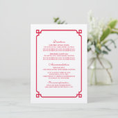 D'accompagnement Carte d'information Mariage Red Deco Chic (Debout devant)