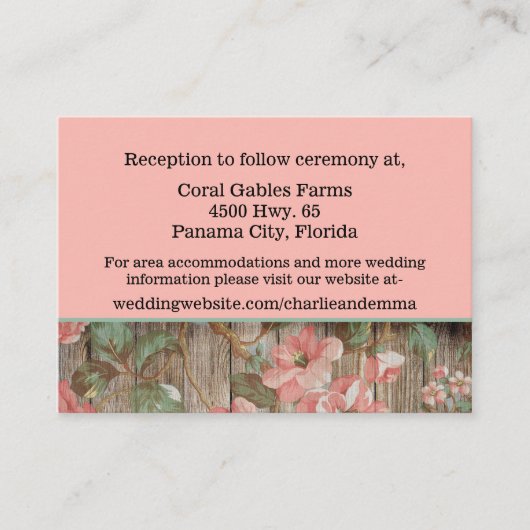 D'accompagnement Carte d'information Mariage Rustic Spring Blossoms (Devant)