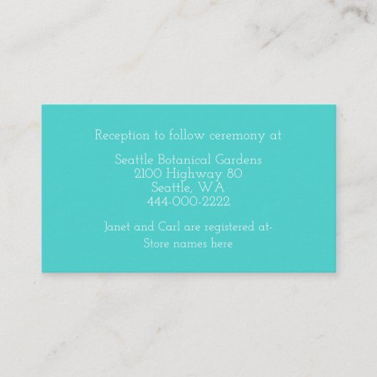 D'accompagnement Carte d'information Mariage Turquoise et Confetti (Devant)