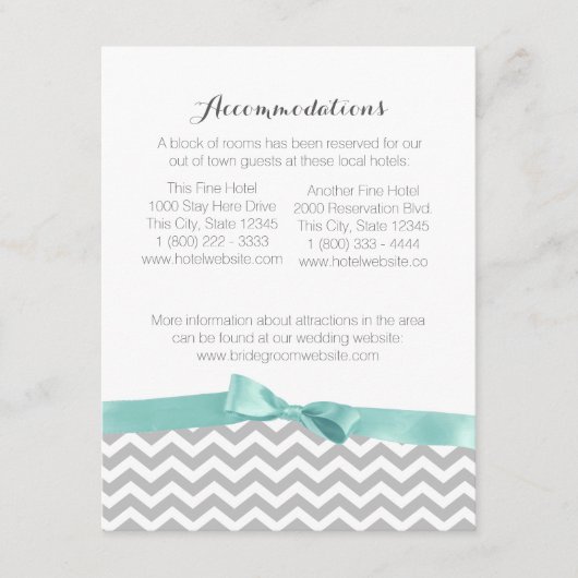 D'accompagnement Carte d'information moderne Zigzag Motif et Bow (Devant)