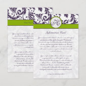 D'accompagnement Carte d'information Monogram Lapis Purple Damask (Devant / Derrière)