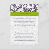 D'accompagnement Carte d'information Monogram Lapis Purple Damask (Dos)
