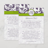 D'accompagnement Carte d'information Monogram Lapis Purple Damask (Devant / Derrière)