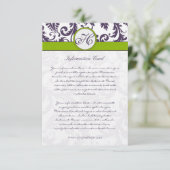 D'accompagnement Carte d'information Monogram Lapis Purple Damask (Debout devant)