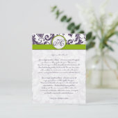 D'accompagnement Carte d'information Monogram Lapis Purple Damask (Debout devant)