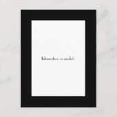 D'accompagnement Carte d'information noire et blanche des années 19 (Dos)