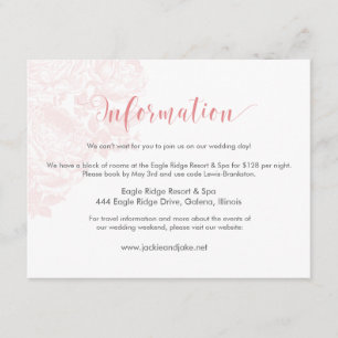D'accompagnement Carte d'information Pastels Roses Vintages : Rose 