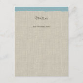 D'accompagnement Carte d'information Pine Cones et Burlap Blue (Dos)