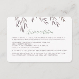 D'accompagnement Carte d'information pour hôtel pour un mariage cha