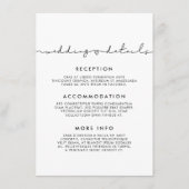 D'accompagnement Carte d'information pour invités de mariage minima (Devant)