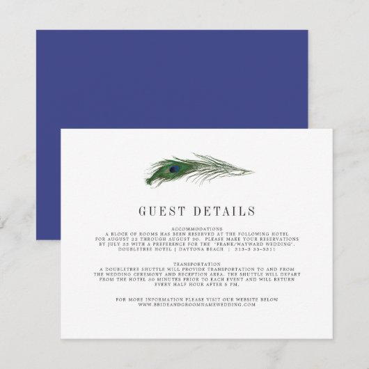 D'accompagnement Carte d'information pour invités de mariage | Pois (Devant / Derrière)