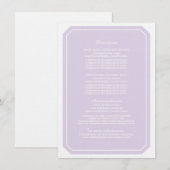 D'accompagnement Carte d'information Purple Simply Elegant (Devant / Derrière)
