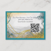 D'accompagnement Carte d'information QR Marbre Sarcelle Or (Devant)