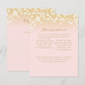 D'accompagnement Carte d'information Rose Blush et Gold Sparkings (Devant / Derrière)