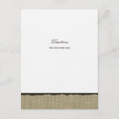 D'accompagnement Carte d'information Russe Burlap and Bow Direction (Dos)