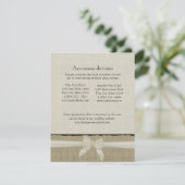 D'accompagnement Carte d'information Russe Burlap and Bow Direction (Debout devant)