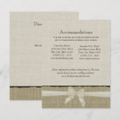 D'accompagnement Carte d'information Russe Burlap and Bow Direction (Devant / Derrière)