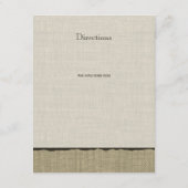 D'accompagnement Carte d'information Russe Burlap and Bow Direction (Dos)