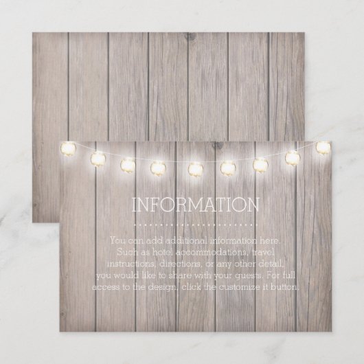 D'accompagnement Carte d'information Rustic Lights (Devant / Derrière)