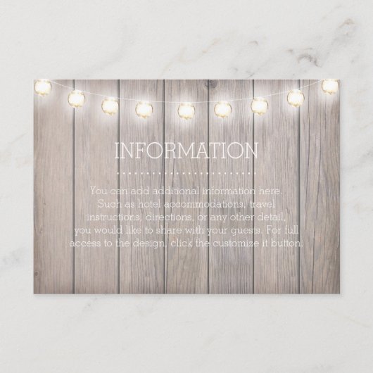 D'accompagnement Carte d'information Rustic Lights (Devant)