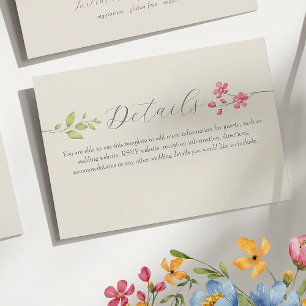 D'accompagnement Carte d'information sur le mariage aux fleurs sauv