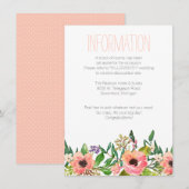 D'accompagnement Carte d'information sur le Mariage floral Aquarell (Devant / Derrière)