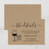 D'accompagnement Carte d'information sur le vin et les cocktails (Devant / Derrière)