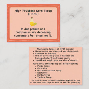 D'accompagnement Carte d'information sur les dangers du sirop de ma