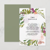 D'accompagnement carte d'information sur les détails de mariage de  (Devant / Derrière)