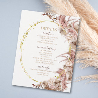 D'accompagnement Carte d'information sur les détails du mariage ave