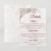 Carte d'information sur les détails du mariage en
