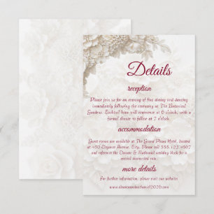 D'accompagnement Carte d'information sur les détails du mariage en