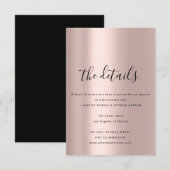 D'accompagnement Carte d'information sur les détails du mariage Ros (Devant / Derrière)