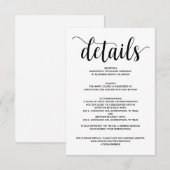 D'accompagnement Carte d'information sur les détails du mariage rus (Devant / Derrière)