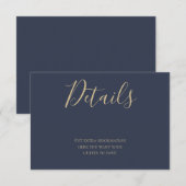 D'accompagnement Carte d'information sur les détails du script bleu (Devant / Derrière)