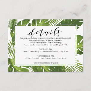 D'accompagnement Carte d'information tropical feuille vert