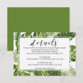 D'accompagnement Carte d'information | tropical feuille vert (Devant / Derrière)