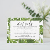 D'accompagnement Carte d'information | tropical feuille vert (Debout devant)