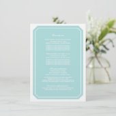 D'accompagnement Carte d'information Turquoise Simplement Élégante (Debout devant)