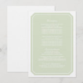 D'accompagnement Carte d'information verte tout simplement élégante (Devant / Derrière)