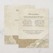 D'accompagnement Carte d'information vintage Lace et Burlap (Devant / Derrière)