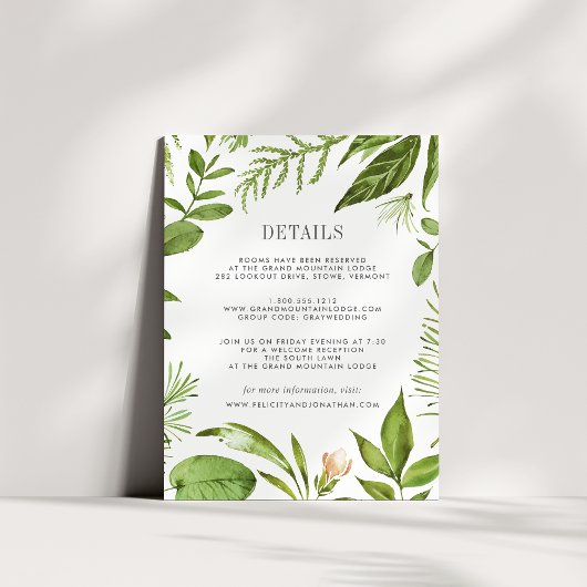 D'accompagnement Carte d'information Wild Meadow Guest